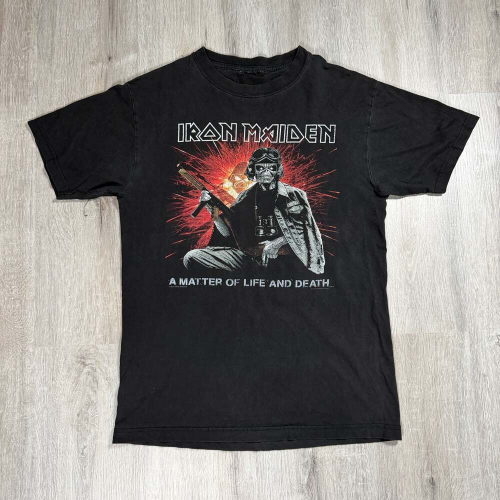 Mens Vintage 2007 Iron Maiden A Matter Of Life And Death Band T-Shirt Medium